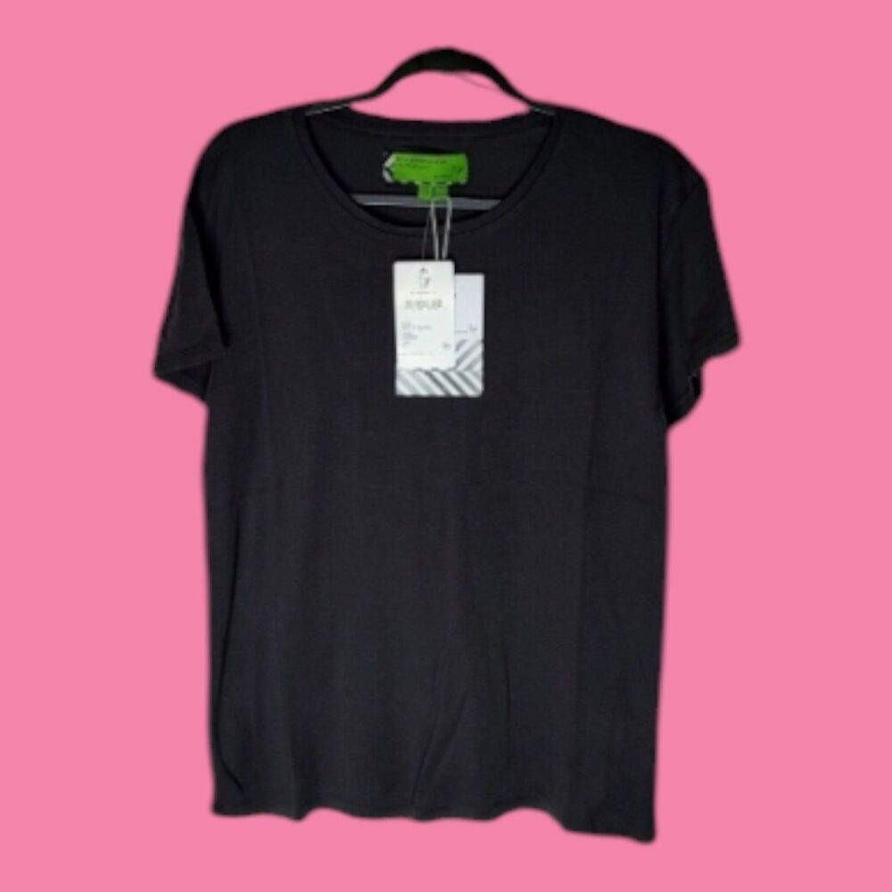 Free People Minimalist Basic Black Small T-Shirt Sandrine Rose Virgin Label NEW